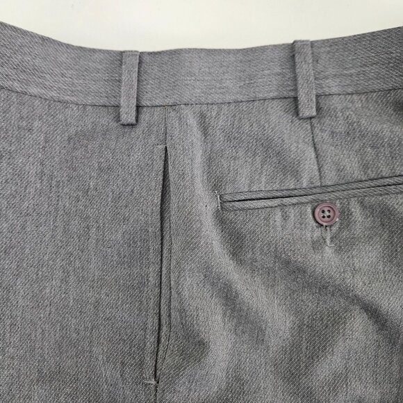 Tommy Hillfiger Mens Gray Dress Pants W36 X L32 Flat Front Buttoned Back Pockets - Picture 8 of 10